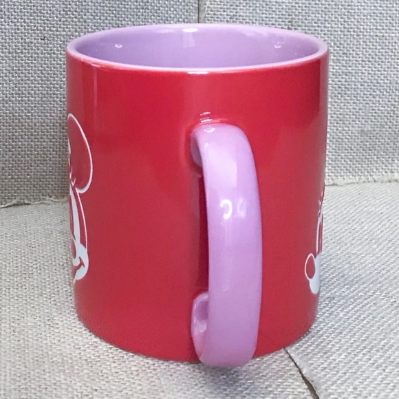 Disney Store Red Pink Minnie Mouse Mug Cup Large Whimsical Fun Disneyana - Picture 4 of 7